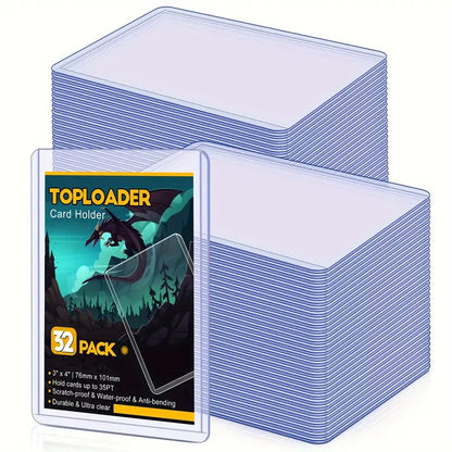 Toploaders Card Protectors (32-Pack) – Clear, Hard Plastic Sleeves for Card Protection